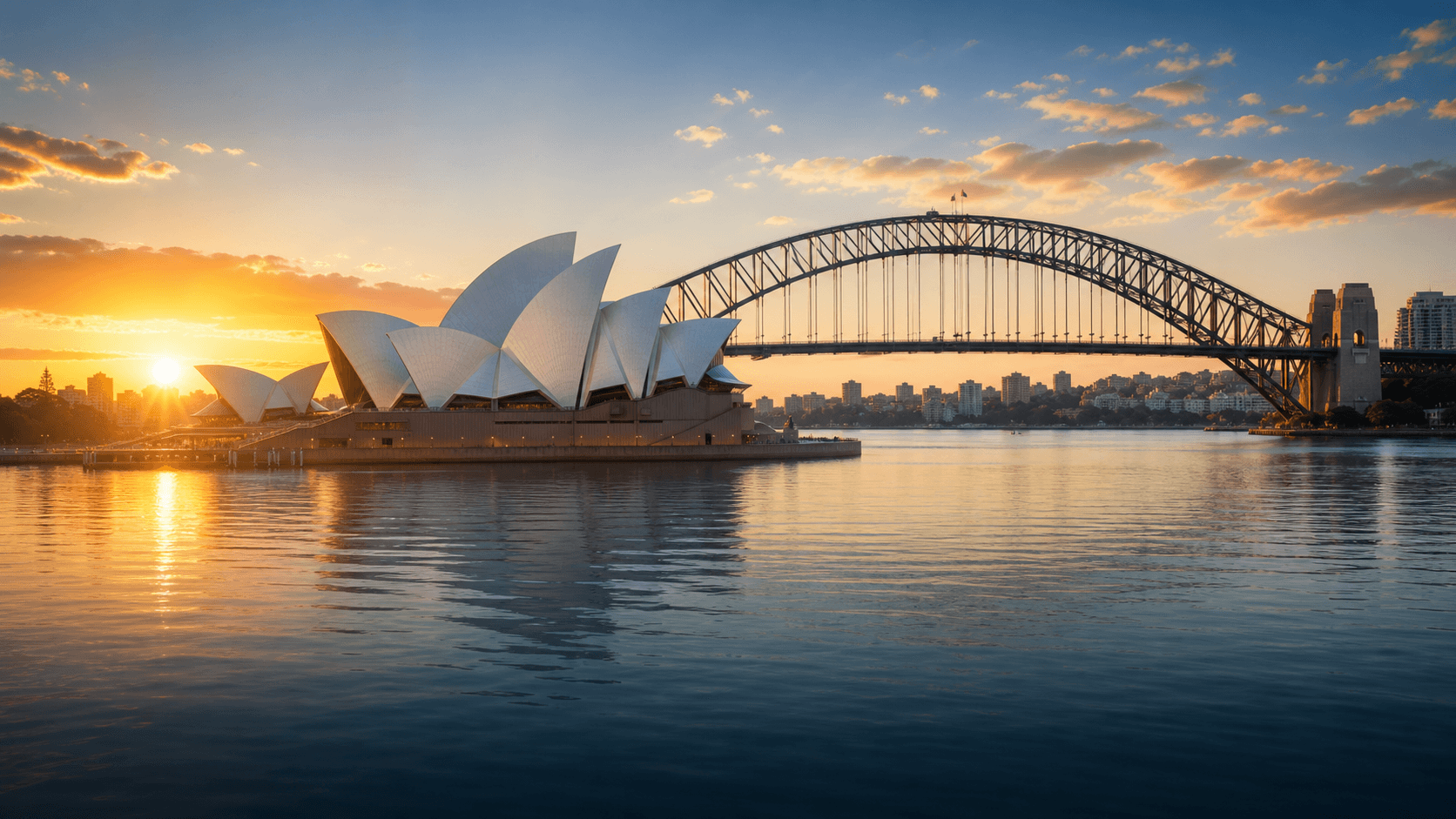 Sydney Harbour with the Opera House and Harbour Bridge